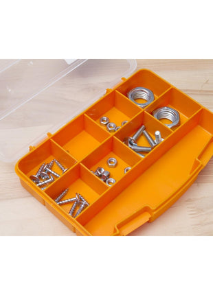 FORTE Tools Box ORG-10 Organizer Kleinteile Aufbewahrung ( 000051144705 ) 251 x 200 x 44 mm mit 10 Fächer für Nägel Schrauben Dübel Handwerkzeuge