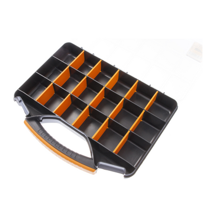 Forte Tools ORG-13 Tool Case in 33x25x5 cm, storage box, organizer with 18 different compartments, removable, solid box, anti-scratch lid (000051144773)