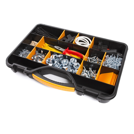 Forte Tools ORG-24 Tool case in 51x35x7 cm, storage box, organizer with 18 different compartments, removable, sturdy box, scratch-resistant lid (000051144820)