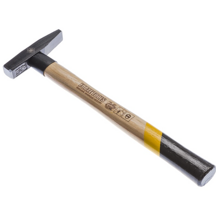 FORTE TOOLS Martillo de cerrajería con mango de madera, peso de cabeza 100 g, martillo con mango de madera, herramienta premium, forjado, cuña de doble anillo, cabeza pintada (000051151020)