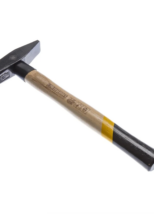 FORTE TOOLS Schlosserhammer mit Holzgriff, 200 g Kopfgewicht, Hammer mit Holzstiel, Premium Werkzeug, geschmiedet, doppelter Ringkeil, lackierter Kopf ( 000051151023 )