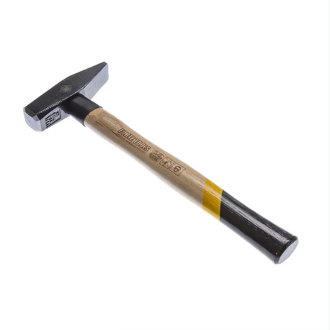 FORTE TOOLS Schlosserhammer mit Holzgriff, 200 g Kopfgewicht, Hammer mit Holzstiel, Premium Werkzeug, geschmiedet, doppelter Ringkeil, lackierter Kopf ( 000051151023 )