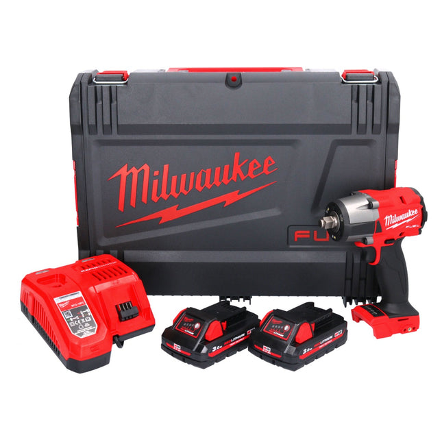 Milwaukee M18 FMTIW2F12-302X Cordless impact wrench 18 V 745 Nm 1/2" brushless + 2x rechargeable battery 3.0 Ah + charger + HD box