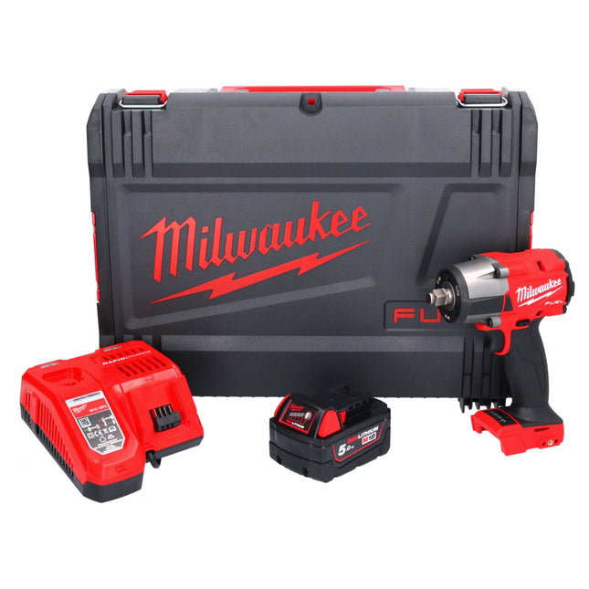 Milwaukee M18 FMTIW2F12-501X Cordless impact wrench 18 V 745 Nm 1/2" brushless + 1x rechargeable battery 5.0 Ah + charger + HD box