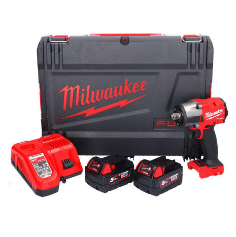 Milwaukee M18 FMTIW2F12-502X Akumulatorowy klucz udarowy 18 V 745 Nm 1/2" bezszczotkowy ( 4933478450 ) + 2x akumulator 5,0 Ah + ładowarka + pudełko HD