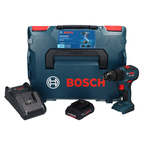 Bosch Professional GSB 18V-55 Perceuse-visseuse à percussion sans fil 55Nm 18V Brushless + 1x Batterie ProCORE 4,0Ah + Chargeur + Coffret L-Boxx -