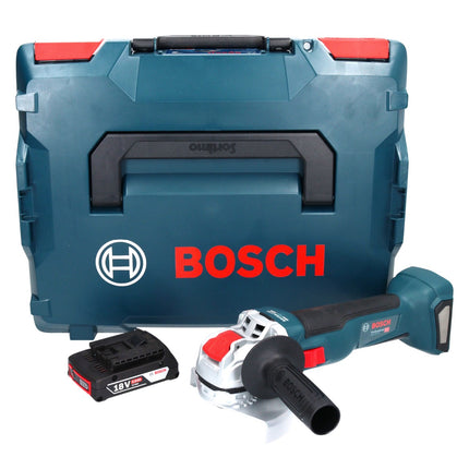 Bosch GWX 18V-10 Amoladora angular profesional sin cable 18 V 125 mm X-LOCK Brushless + 1x acumulador 2,0 Ah + L-Boxx - sin cargador