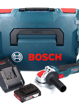 Bosch GWX 18V-10 Professional Akku Winkelschleifer 18 V 125 mm X-LOCK Brushless + 1x Akku 2,0 Ah + Ladegerät + L-Boxx