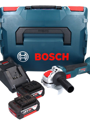 Bosch GWX 18V-10 Professional Akku Winkelschleifer 18 V 125 mm  X-LOCK Brushless + 2x Akku 5,0 Ah + Ladegerät + L-Boxx