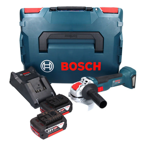 Bosch GWX 18V-10 Meuleuse d'angle sans fil professionnelle 18 V 125 mm X-LOCK Brushless + 2x Batteries 5,0 Ah + Chargeur + L-Boxx