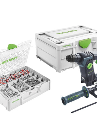 Festool BHC 18 Basic Akku Bohrhammer 18 V 25 Nm 1,8 J SDS Plus Brushless ( 576511 ) + 650 tlg. Schrauben und Dübel + Systainer - ohne Akku, ohne Ladegerät - Toolbrothers