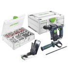 Festool BHC 18 Basic Akku Bohrhammer 18 V 25 Nm 1,8 J SDS Plus Brushless + 650 tlg. Schrauben und Dübel Sortiment + 7 tlg. Hammerbohrer SDS-Set + Systainer - ohne Akku, ohne Ladegerät - Toolbrothers