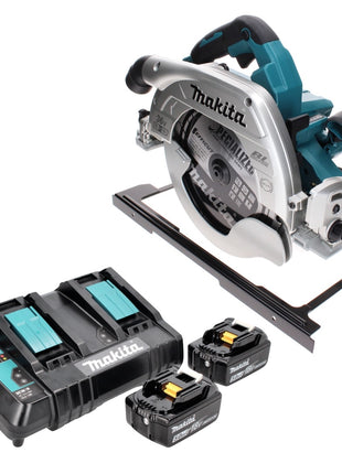 Makita DHS 900 CT Akku Handkreissäge 36 V ( 2x 18 V ) 235 mm Brushless + 2x Akku 5,0 Ah + Doppelladegerät