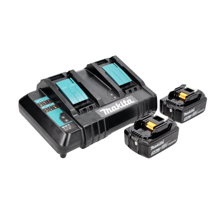 Makita DLM 382 CT2 cortacésped sin cable 36 V ( 2x 18 V ) 38 cm 40 l + 2x batería 5.0 Ah + cargador doble