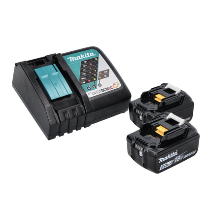 Makita DLX 2131 TJ kit combinado sin cable 18 V con DHP 482 62 Nm + DTD 152 165 Nm + 2x batería recargable 5.0 Ah + cargador + Makpac