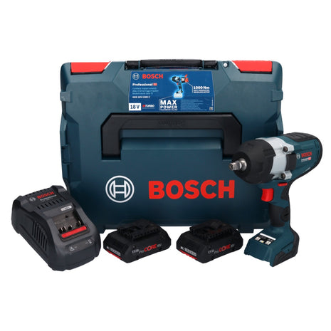 Bosch GDS 18V-1000 C Professional Akku Drehschlagschrauber 18 V 1000 Nm BITURBO Brushless + 2x ProCORE Akku 4,0 Ah + Ladegerät + GCY 42 Bluetooth Modul + L-Boxx - Toolbrothers