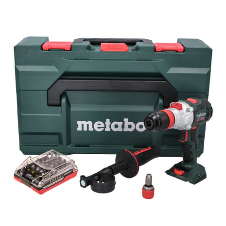 Metabo SB 18 LTX BL QI taladro percutor inalámbrico 18 V 130 Nm sin escobillas + juego de puntas 32 piezas + metaBOX - sin batería, sin cargador