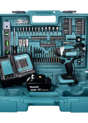 Makita DTD 152 STX5 Akku Schlagschrauber 18 V 165 Nm + 1x Akku 5,0 Ah + Ladegerät + 101 tlg. Zubehör Set + Koffer