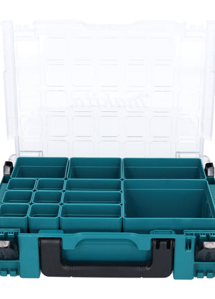 Makita MAKPAC 1 Organizer Kleinteilekoffer 395 x 295 x 110 mm ( 191X80-2 ) mit 13x Boxeinsatz