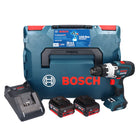 Bosch GSB 18V-150 C Professional Akku Schlagbohrschrauber 18 V 150 Nm Biturbo Brushless + 2x Akku 5,0 Ah + Ladegerät + L-Boxx