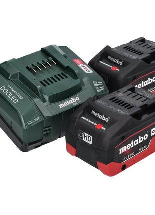 Metabo KH 18 LTX BL 28 Q Akku Bohrhammer 18 V 3 J SDS plus Brushless + 2x Akku 5,5 Ah + Ladegerät + 5 tlg. Bohrer Meißel Set + metaBOX