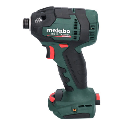 Metabo SSD 18 LTX 200 BL Atornillador de impacto inalámbrico 18 V 200 Nm 1/4" sin escobillas (602396800) + 2x batería 4,0 Ah + cargador + metaBOX