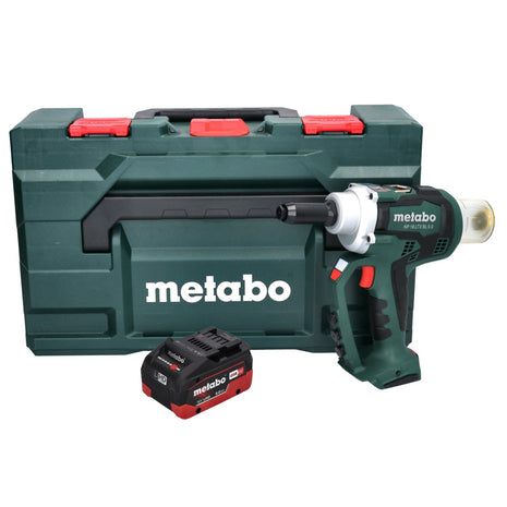 Metabo NP 18 LTX BL 5.0 Pistolet à riveter sans fil 18 V 10 kN brushless + 1x Batterie 8,0 Ah + metaBOX - sans chargeur