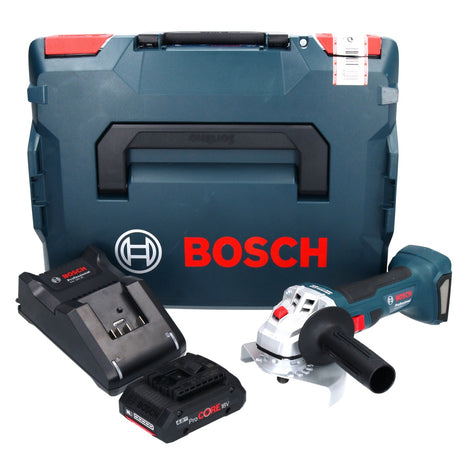 Bosch GWS 18V-7 Professional Akku Winkelschleifer 18 V 125 mm 22,23 mm Brushless + 1x ProCORE Akku 4,0 Ah + Ladegerät + L-Boxx