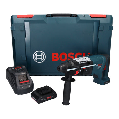 Perceuse à percussion sans fil Bosch GBH 18V-28 DC Professional 18 V 3,4 J SDS Plus sans balais + 1 batterie ProCORE 4,0 Ah + chargeur + XL-Boxx