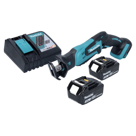 Makita DJR 185 RF sierra sable a batería 18 V + 2x baterías 3.0 Ah + cargador