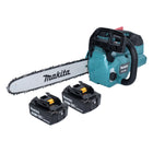 Makita DUC 356 TB Akku Kettensäge 36 V ( 2x 18 V ) 35 cm Brushless + 2x Akku 5,0 Ah - ohne Ladegerät