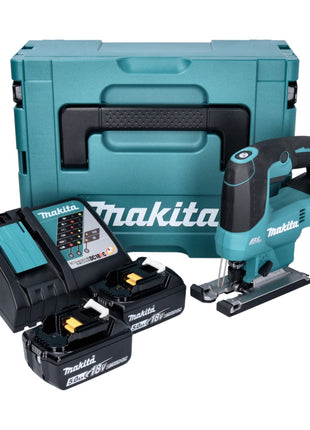 Makita DJV 184 RTJ Akku Pendelhub Stichsäge 18 V Brushless + 2x Akku 5,0 Ah + Ladegerät + Makpac - Toolbrothers