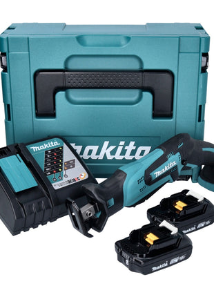 Makita DJR 185 RAJ Akku Recipro Säbelsäge 18 V + 2x Akku 2,0 Ah + Ladegerät + Makpac