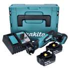 Makita DJR 185 RMJ Akku Recipro Säbelsäge 18 V + 2x Akku 4,0 Ah + Ladegerät + Makpac