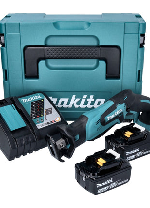 Makita DJR 185 RTJ Akku Recipro Säbelsäge 18 V + 2x Akku 5,0 Ah + Ladegerät + Makpac