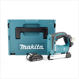 Makita DST 221 Y1J 18 V Li-Ion Akku Tacker im MAKPAC inkl. BL 1815 N Akku