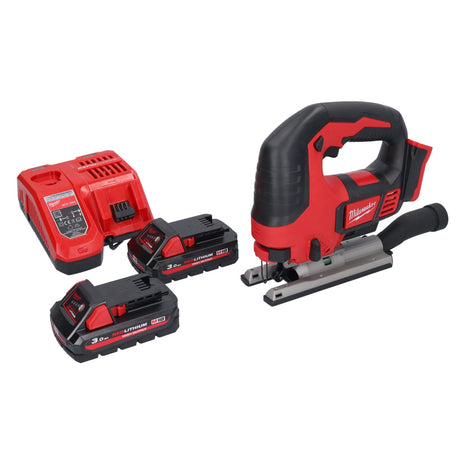 Milwaukee M18 BJS-302 Scie sauteuse sans fil 18V + 2x Batteries 3,0 Ah + Chargeur