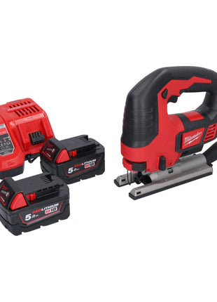 Scie sauteuse à batterie Milwaukee M18 BJS-502 18 V + 2x batteries 5,0 Ah + chargeur