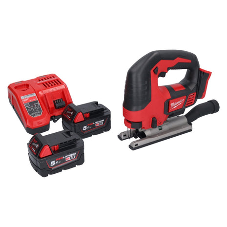 Milwaukee M18 BJS-502 Akku Stichsäge 18 V + 2x Akku 5,0 Ah + Ladegerät