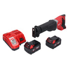 Sierra sable Milwaukee M18 BSX-502 batería 18 V + 2x baterías 5.0 Ah + cargador