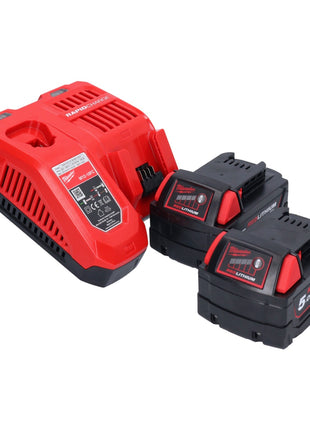 Sierra sable Milwaukee M18 BSX-502 batería 18 V + 2x baterías 5.0 Ah + cargador