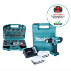 Taladro atornillador inalámbrico Makita DF 488 DWE10 18 V 42 Nm Serie G + 2 baterías 1,5 Ah + cargador + juego de brocas de 101 piezas + estuche