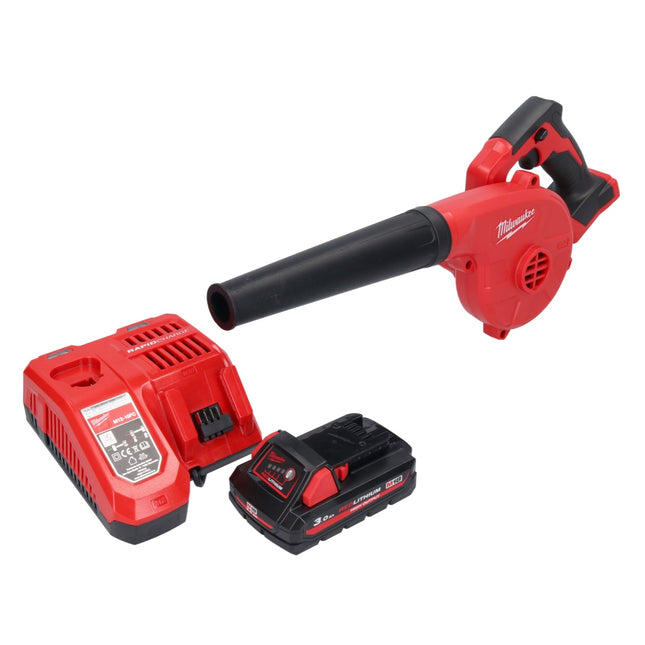Soplador sin cable Milwaukee M18 BBL-301 18 V + 1x batería recargable 3,0 Ah + cargador
