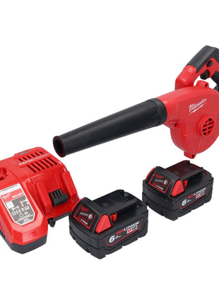 Milwaukee M18 BBL-602 Akku Gebläse 18 V + 2x Akku 6,0 Ah + Ladegerät