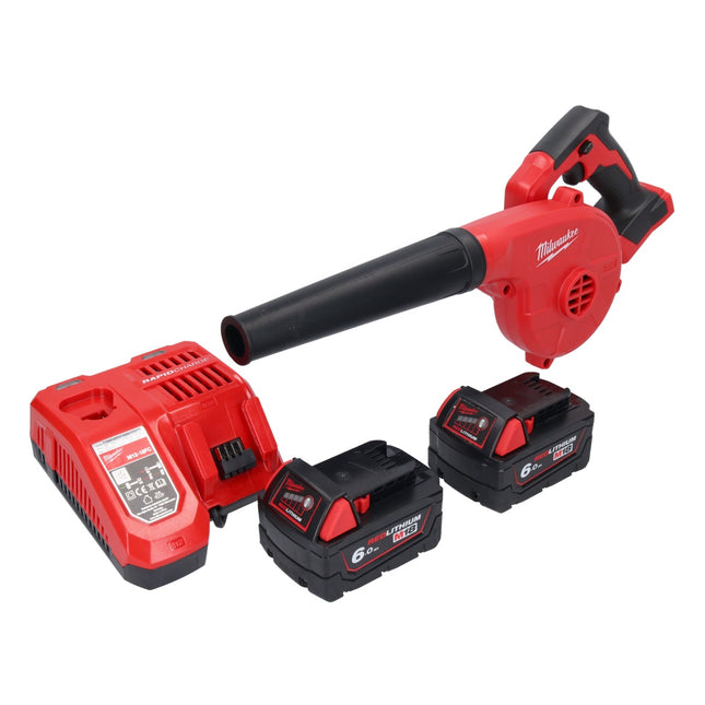 Soplador a batería Milwaukee M18 BBL-602 18 V + 2x baterías 6,0 Ah + cargador