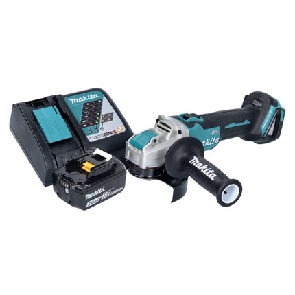 Amoladora angular sin cable Makita DGA 521 RF1X1 18 V 125 mm X-LOCK Brushless + 1x batería recargable 3,0 Ah + cargador