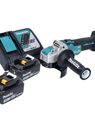 Makita DGA 521 RFX1 Akku Winkelschleifer 18 V 125 mm X-LOCK Brushless + 2x Akku 3,0 Ah + Ladegerät