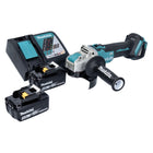 Makita DGA 521 RMX1 Akku Winkelschleifer 18 V 125 mm X-LOCK Brushless + 2x Akku 4,0 Ah + Ladegerät