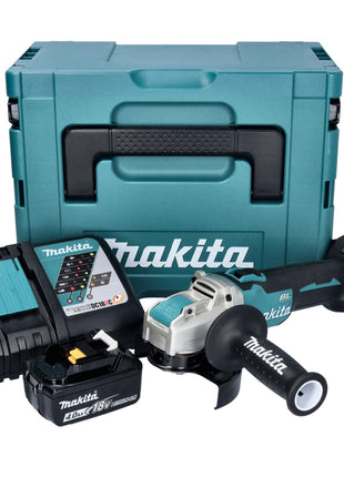 Meuleuse d'angle sur batterie Makita DGA 521 RM1X1J 18 V 125 mm X-LOCK Brushless + 1x batterie 4,0 Ah + chargeur + Makpac