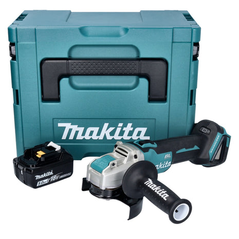 Amoladora angular a batería Makita DGA 521 T1X1J 18 V 125 mm X-LOCK Brushless + 1x batería 5,0 Ah + Makpac - sin cargador